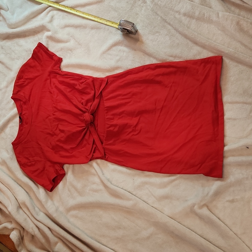 Red Zara exposed stomach tshirt dress